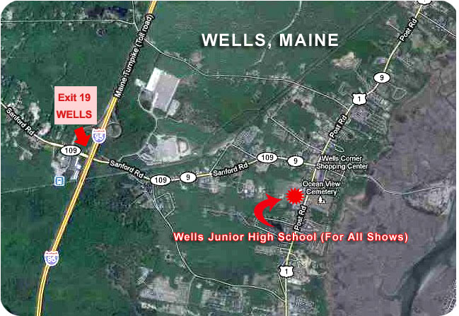 Overview map of Wells, Maine